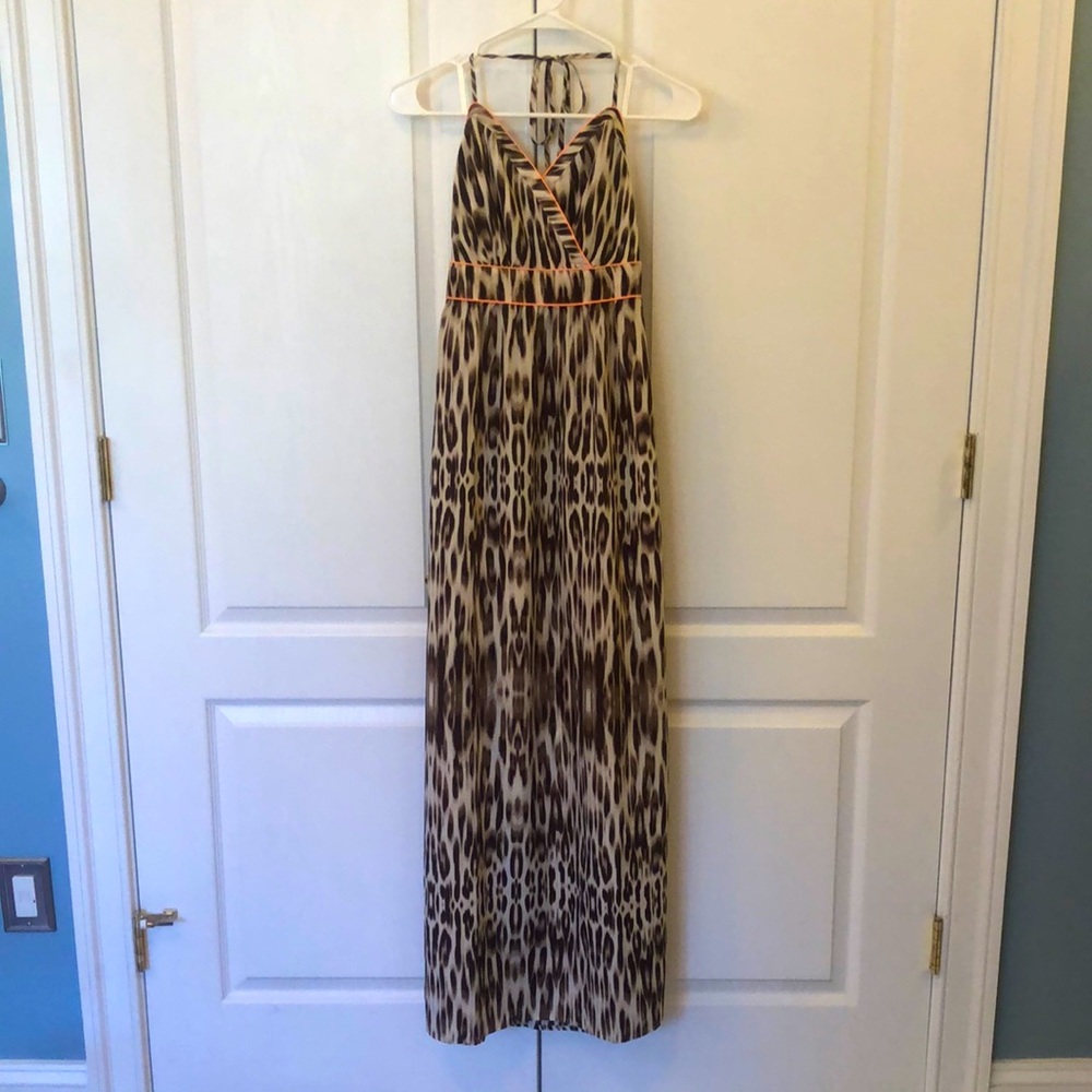 NWT The Limited women’s leopard print halter maxi dress size 0